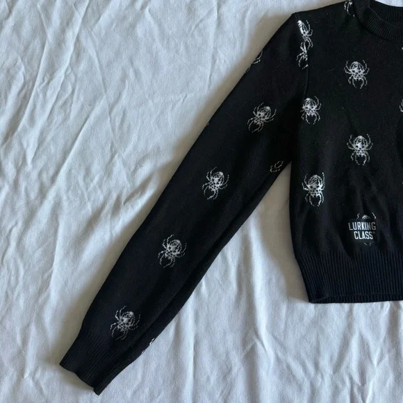 Lurking Class Sketchy Tank Black Spider Sweater Womens Small Grunge Punk Skater - Picture 4 of 12